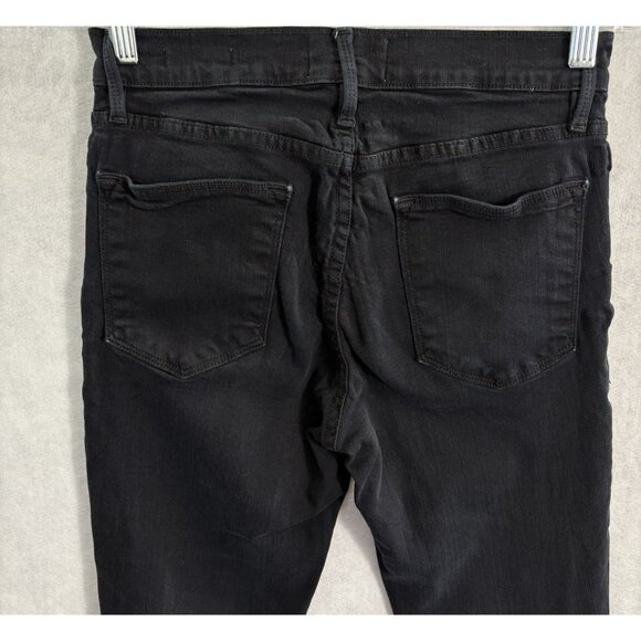 FRAME Women Le High Skinny Film Noir Stretch Denim Stretch Sz 27 Black 7-19 - Picture 6 of 15